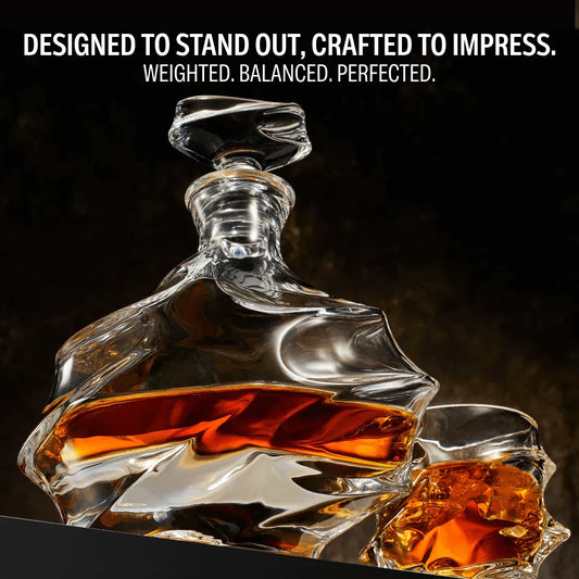 Storm Japanese Crystal Whisky Glasses & Decanter Set